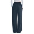 thumbnail image 5 of felwors Women's High Waisted Wide Leg Jeans Elastic Waist Drawstring Pull On Denim-Like Pants with Pockets Stretchy Casual Trousers (Navy, XL), 5 of 8