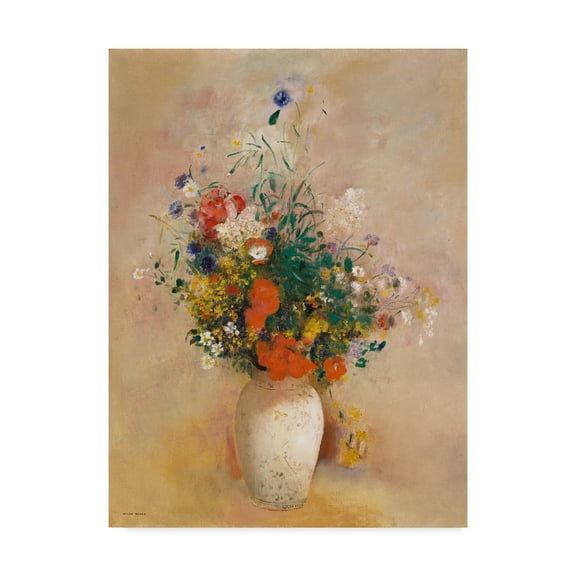Trademark Fine Art 'Vase Of Flowers' Canvas Art by Odilon Redon