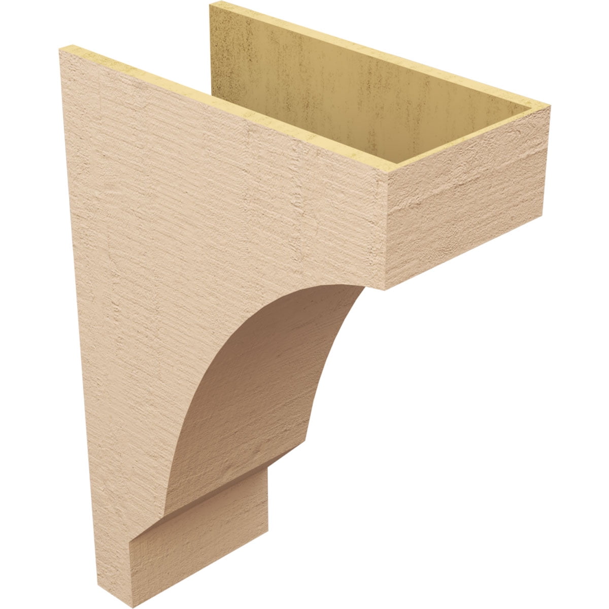 12"W x 24"D x 36"H Classic Moab Rough Cedar Woodgrain TimberThane Corbel, Primed Tan