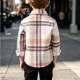 thumbnail image 4 of Xdegoge Kids Boys Plaid Flannel Shirt Long Sleeve Button Down Shacket Jacket with Pockets Casual Fall Winter Trendy Tops Outerwear Clothes for Daily Wear, 4 of 9