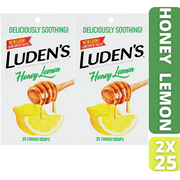 Luden's Honey Lemon Cough Throat Drops, Soothes Your Throat & Tastes Great, (Pack of 2)
