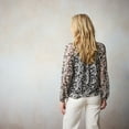 thumbnail image 3 of Women's LC Lauren Conrad Tie-Front Peasant Top Color: Black Bryn Botanical Size: MEDIUM, 3 of 4