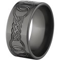 thumbnail image 2 of 10mm Flat Black Zirconium Ring with a Milled Celtic Design, 2 of 3
