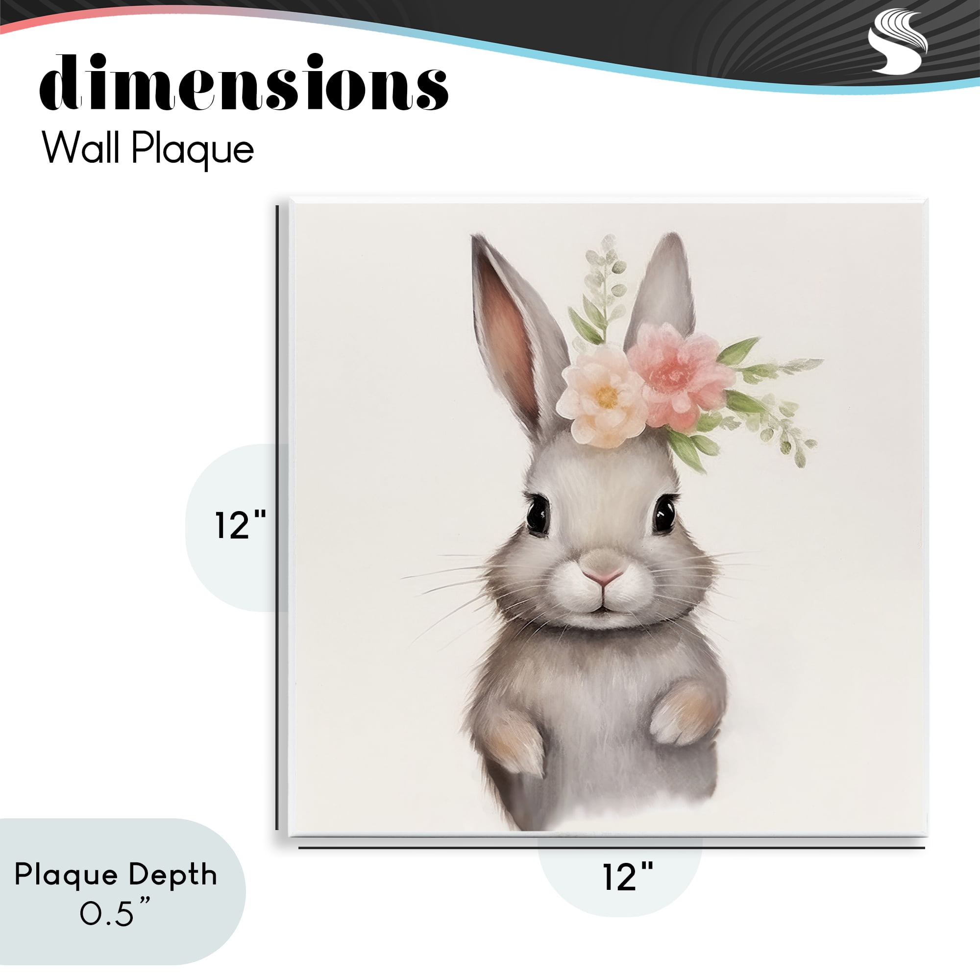 Stupell Industries Sweet Floral Crowned Bunny Wall Plaque Art, design by Lazar Studio