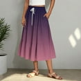 thumbnail image 5 of Womens Maxi Skirt New Womens Boho Skirt Casual Trendy Drawstring High Waist Soft Beach Outfits Loose Lounge Summer Vacation Clothes Purple XXL, 5 of 7