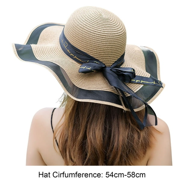 Aofa Womens Wide Brim Straw Hat Big Floppy Foldable Roll up Cap