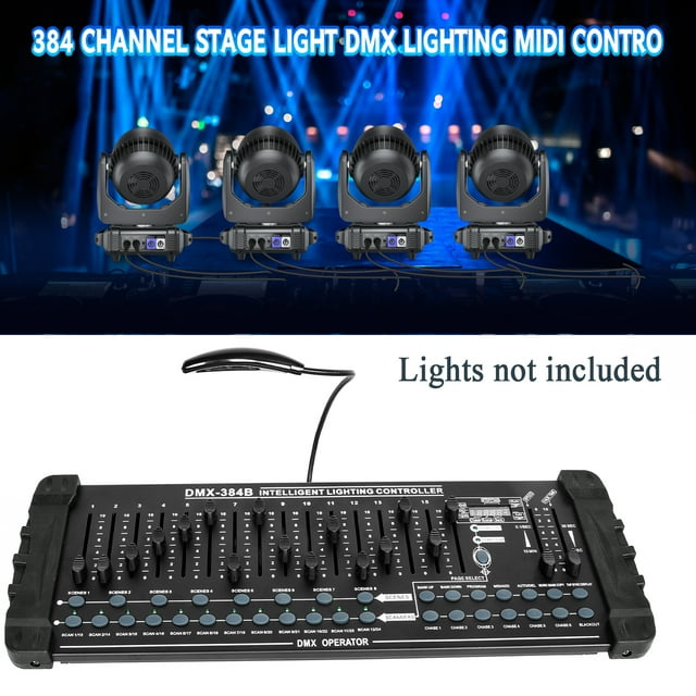 DJ Lighting Controller,DMX and MIDI Operator 384 Channel Lighting Controller for Live Concerts KTV DJs Clubs