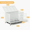 thumbnail image 4 of YOKWOK 48 Inch Heavy Duty Indestructible Dog Crate Cage, Chew Proof & Escape-Proof XL Kennel for High Anxiety Large Dogs, with Locking Wheels and Removable Tray for Indoor & Outdoor Use, White, 4 of 10