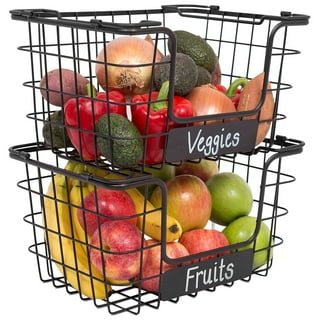 Wall Hanging Mounted Wire Produce Baskets - Sturdy Baskets that Hang o -  Saratoga Home