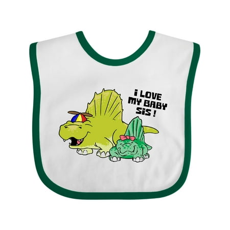 

Inktastic I Love my Baby Sister with Baby Dimetrodon Gift Baby Boy or Baby Girl Bib
