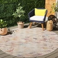 thumbnail image 2 of SAFAVIEH Rainbow Valentina Abstract Indoor/Outdoor Area Rug, Ivory/Blue Gold, 6'7" x 6'7" Round, 2 of 10