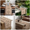 thumbnail image 5 of Beige Boho Short Table Runner 36 Inches Long, Vintage Ethnic Tribe Abstract Art Cotton Linen Table Runners Dresser Scarves, Fabric Tabletop Scarf Furniture Cover for Home Dinner Party Decor 13"x36", 5 of 9