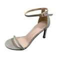 thumbnail image 2 of Zapatos de mujer Moda Color sólido Minimalistic Glitter Flock Thin Band Sexy Temperament Sandalias de tacón alto Wmkox8yii hfjk2062, 2 of 7