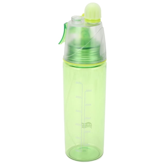 Botella de spray de agua Botella de plástico de gran capacidad a escala transparente para deportes Senderismo Picnic Verde