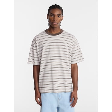 No Boundaries Stripe Pattern Tee with Short Sleeves, Men's XS-4XLT