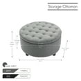 thumbnail image 5 of Porthos Home Nala Round Storage Ottoman, Tufted Fabric, Nailhead trim, 5 of 6