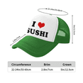 thumbnail image 3 of I Heart Sushi Love Food Funny Trucker Hat Mesh Cap Unisex Green, 3 of 5
