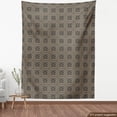 thumbnail image 3 of Ambesonne Ethnic Fabric by the Yard Upholstery, Oriental Damask Motif Tribal, 5 Yards, Dark Grey and Tan, 3 of 4