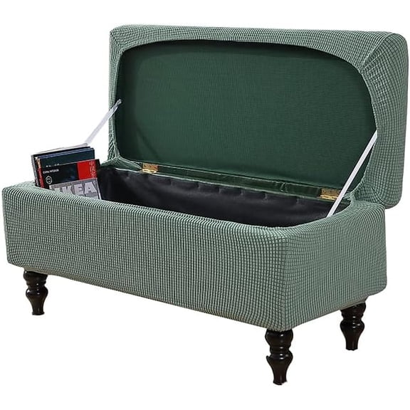 Ottoman Cover Stretch Storage Ottoman Bench Slipcover Printed Folding Storage Bench Ottoman Cover Footrest Stool Slipcover Footstool Protector Cover with Elastic Bottom, Large