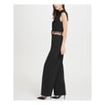 thumbnail image 3 of DKNY Women's Tie Neck Leopard Belt Jumpsuit (2, Black), 3 of 3