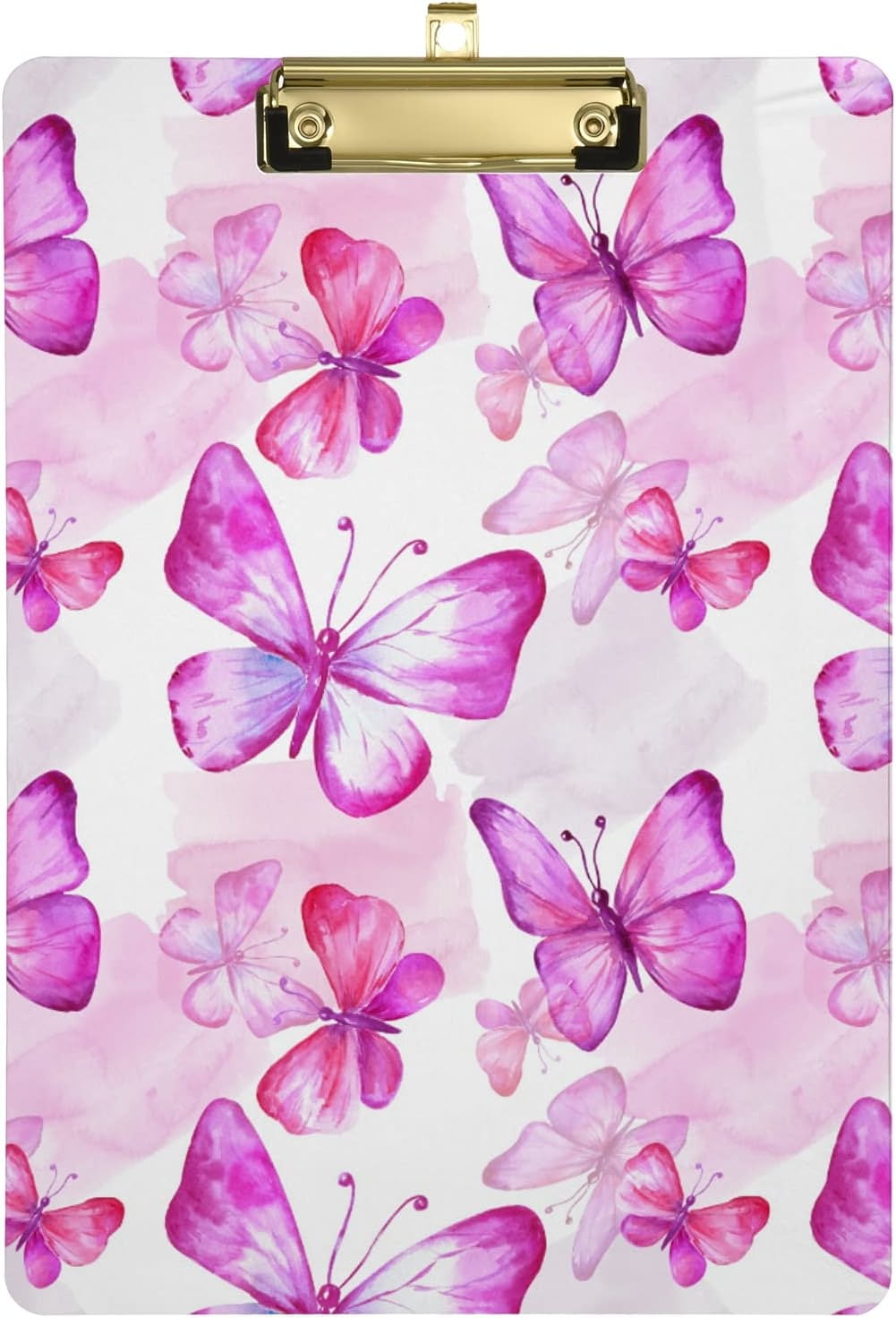 FMSHPON Watercolor Butterflies Clipboard Hardboard Wood Nursing Clip