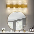 thumbnail image 3 of 4-Light Modern Crystal Wall Sconce with Bubble Glass and 4000K LED Light - Bathroom Vanity Light Fixtures for Living Room Bedroom, 3 of 10
