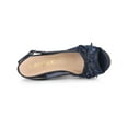 thumbnail image 4 of BLISSFUL STEP Women's Shoes Floral Lace Platform Peep Toe Wedge Heel Sandals Deep Blue 8, 4 of 7