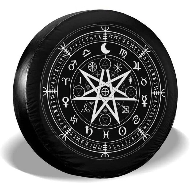 Mandala Compass Spare Tire Cover Waterproof Dust-Proof UV Sun Wheel Tire Cover Fit for Trailer RV SUV and Many Vehicle 17
