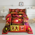 thumbnail image 2 of Erosebridal Girls Softball Comforter Sets Twin Size, Ball Gamer Gaming Game Down Comforter, Reversible 2pcs, 2 of 7
