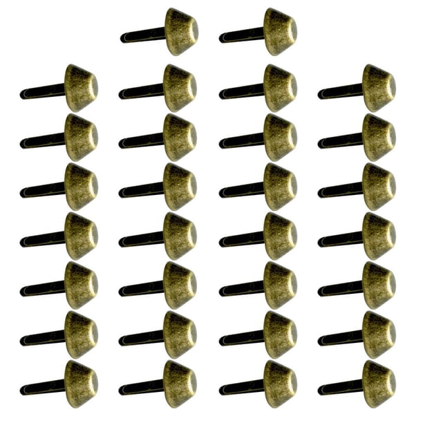 30X Remache de Redonda Tornillos de Fijación de Hierro Metal Decoracion de Zapatos / Colres / Cinturones Bronce Baoblaze Barrel Studs Remaches