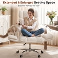 thumbnail image 5 of Hawsaiy Big and Tall Office Chair, Flip Armrests with Side Pockets, Comfy Criss Cross Office Chair with Extra-Wide Plush Seat, 150° Reclining Executive Office Chair, Chenille Upholstery, Beige, 5 of 13