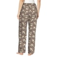 thumbnail image 3 of Uemuo Raccoon Pattern Women's Wide Leg Palazzo Lounge Pants with Pockets Light Weight Loose Comfy Casual Pajama Pants-Medium, 3 of 9