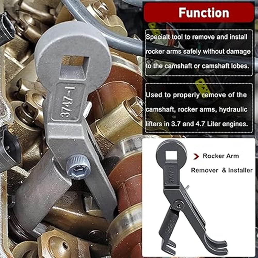Rocker Arm Remover/Installer & Valve Spring Compressor Tool for 1999-2013 Jeep, Dodge, for Chrysler with 3.7L & 4.7L Engines, 3/8 Inch Drive Replace for 3747-1 10102 8426 8387 8516A