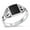 Black Simulated Onyx, variant on CHOOSE YOUR COLOR Simulated Black Onyx Cutout Swirl Square Ring 925 Sterling Silver Band CZ Female Size 8