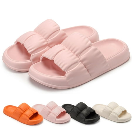

Gustave Pillow Slippers for Women Men Non Slip Clouds Slides Soft Thick Sole Open Toe Slippers Sandals for Home Shower Bathroom Pink