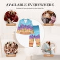 thumbnail image 7 of Picia Pixel Desert Landscape Pattern Women’s Long-Sleeve Sleepwear Set - Soft 2-Piece Loungewear with Pockets, Comfy PJs for Relaxing Nights-, 7 of 7