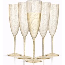 36PCS Clear Champagne Flutes Plastic - 6 OZ Clear Disposable Champagne Flutes Party Supplies for Wedding/Birthday/Parties