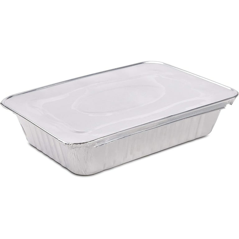 8X8 Foil Pans with Lids (20 Pack) 8 Inch Square Aluminum Pans with Covers