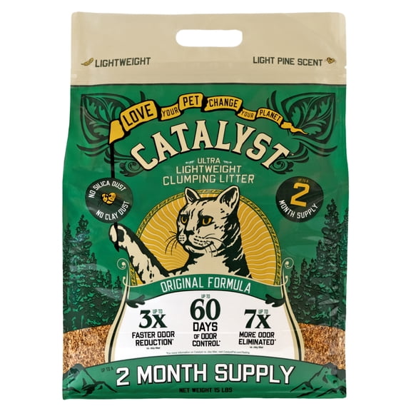 Catalyst Pet Softwood Natural Clumping Cat Litter Original Formula, 15 lb.