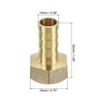 thumbnail image 2 of Uxcell Hose Barb Fitting Straight 10mm Barbed G3/8 Female Thread, 3 Pack Brass, Yellow, 2 of 6