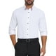 thumbnail image 5 of Camisas de vestir formales de hombre de estilo CHIC INSPIRAR con cuello de colores contrastantes y manga larga, botón hacia abajo, S blanca, 5 of 6