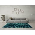 thumbnail image 3 of Ahgly Company Machine Washable Indoor Rectangle Abstract Turquoise Blue Modern Area Rugs, 5' x 7', 3 of 4