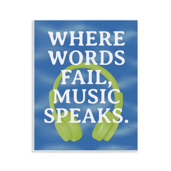 Stupell Industries Words Fail Music Speaks Entertainment Painting Unframed Art Print Wall Art, 11 x 14