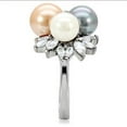 thumbnail image 5 of High polished (no plating) Stainless Steel Ring with Synthetic Pearl in Multi Color for Women Multi Color Stone Color Style TK114 Size 7, 5 of 5