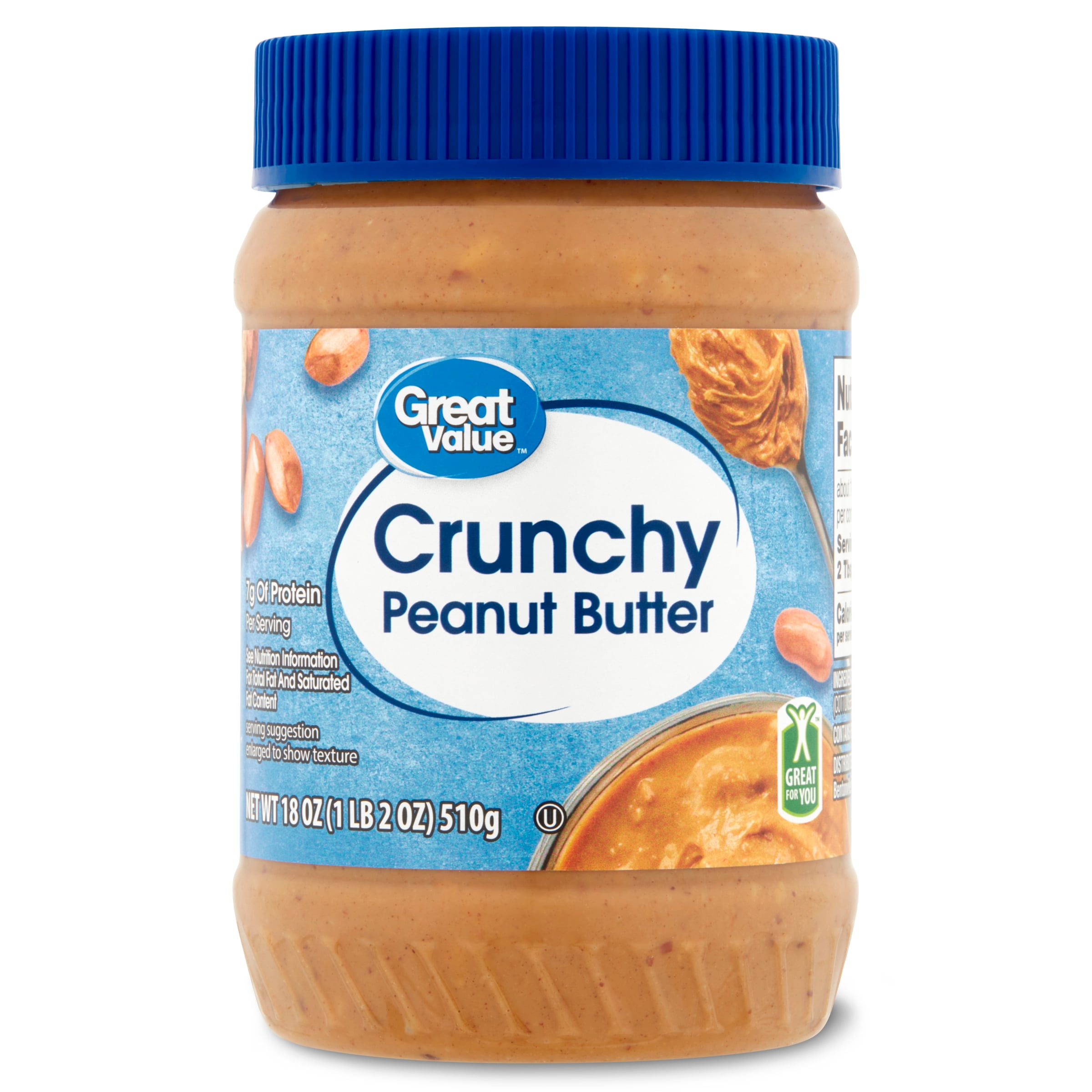 Great Value Crunchy Peanut Butter, 18 oz