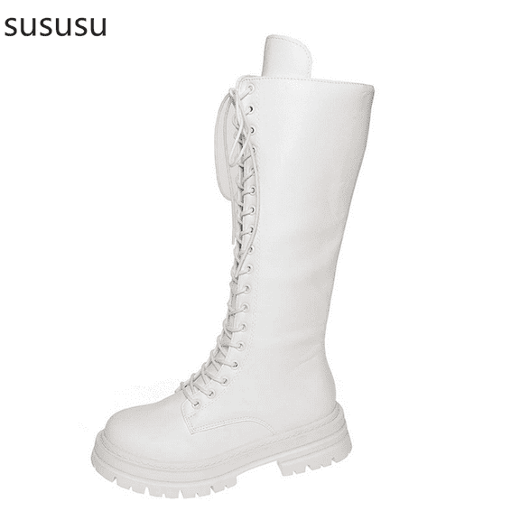 Stylish Women's Mid Calf Boots Fashion Suede Leather Winter Booties Featuring Lace Up Design Comfortable Heel Platform For Casual Wear