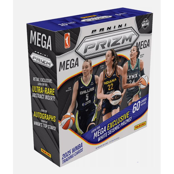 2025 Panini Prizm WNBA Basketball Factory Sealed Mega Box 6 Packs of 10 Cards