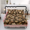 thumbnail image 5 of Jiueut Daisy Peony Flower Print 3 Pieces Twin Size Fitted Sheet Set, Super Soft Bedroom Sheet 2 PCS Wirnkle Free Pillowcase Fitted Sheet with 10" Deep Pocket, 5 of 7