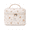 Orange, variant on Large Capacity Makeup Bag, Floral Cotton Travel Cosmetic Bag and Toiletry Organizer