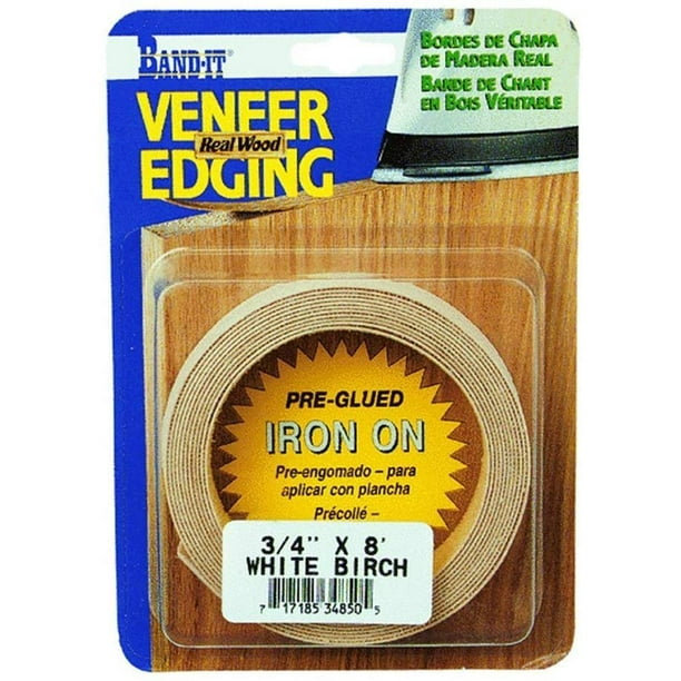 BandIt 34850 Real Wood Veneer IronOn Edgebanding, White Birch, 3/4" x